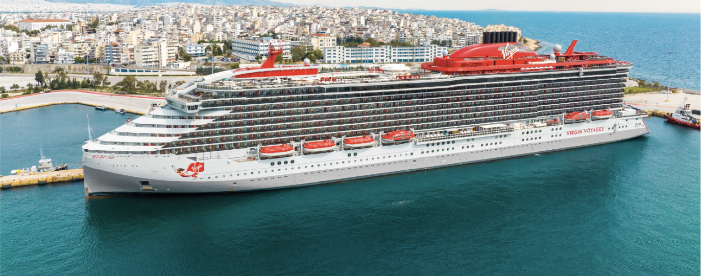 VIrgin Voyages - Scarlet Lady docked in Miami, Florida Cruise Port